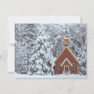 Carte Postale Chapelle de Yosemite dans la forêt de neige
