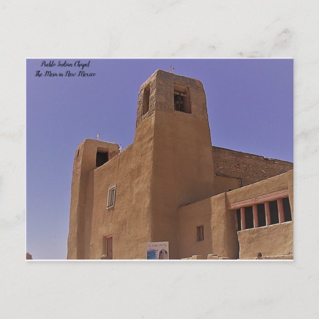 Carte Postale Chapelle du village indien Pueblo (Devant)