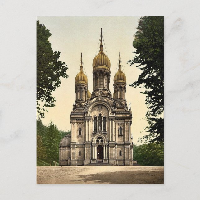 Carte Postale Chapelle grecque, Wiesbaden, Hesse-Nassau, Allemag (Devant)