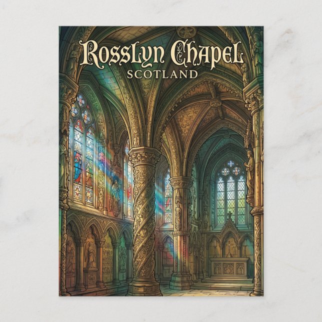 Carte Postale Chapelle Rosslyn Écosse (Devant)