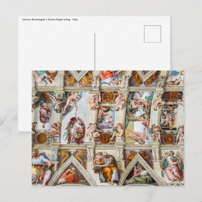 Carte Postale Chapelle Sixtine Michelangelo - Vatican, Rome, Ita (Devant / Derrière)