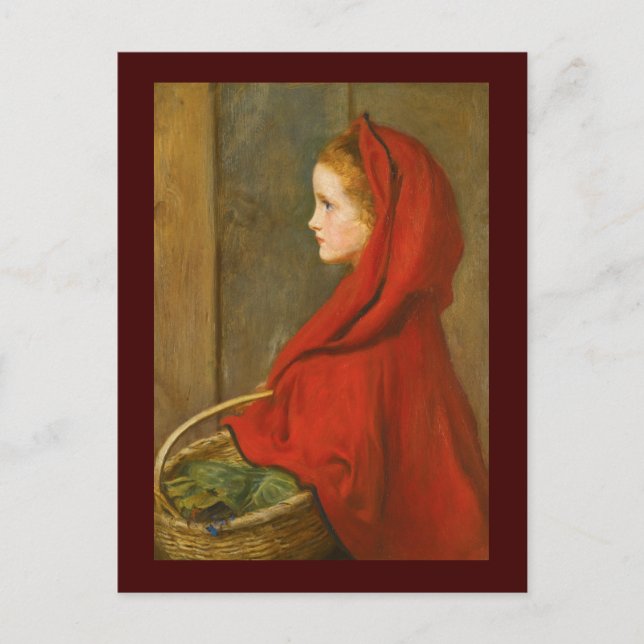 Carte Postale Chaperon rouge par Millais (Devant)