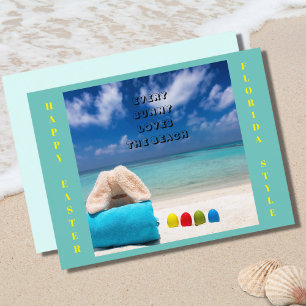 Carte Postale Chaque Bunny Aime La Plage Floride Pâques