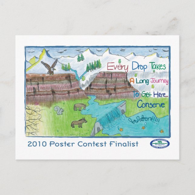 Carte Postale Chaque goutte prend un long trajet pour (Devant)