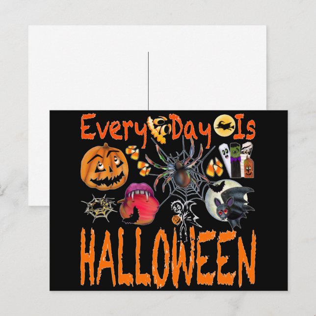 Carte Postale Chaque Jour Est Halloween (Devant / Derrière)