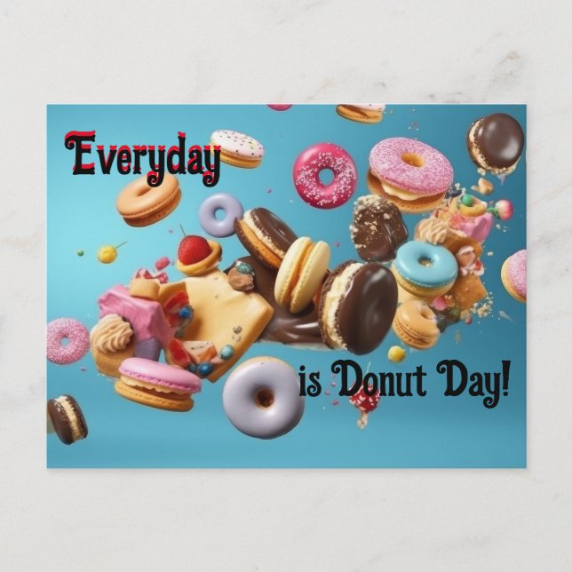 Carte Postale Chaque jour est le jour du donut ! (Devant)