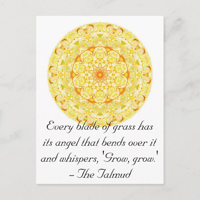 Carte Postale Chaque lame d'herbe a son ange qui se plie..... (Devant)