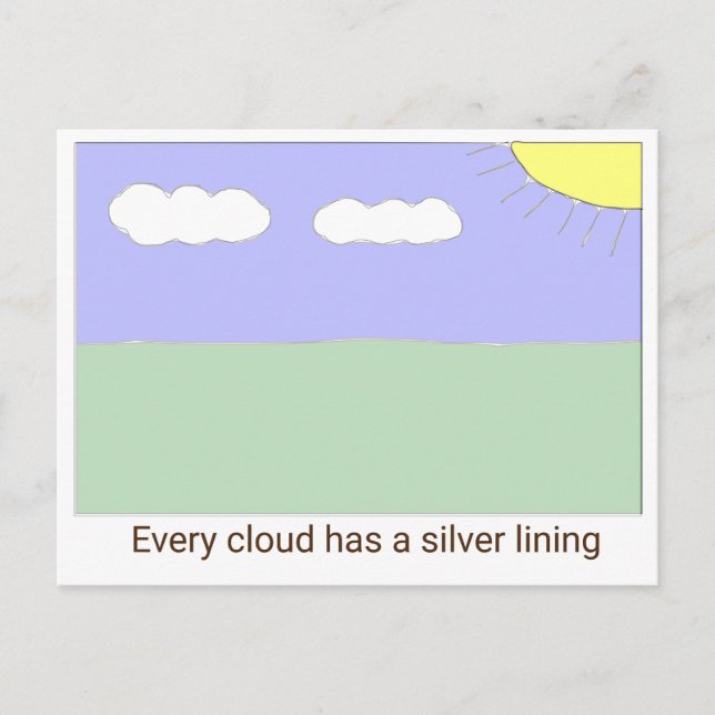 Carte Postale Chaque nuage a un côté positif (Devant)