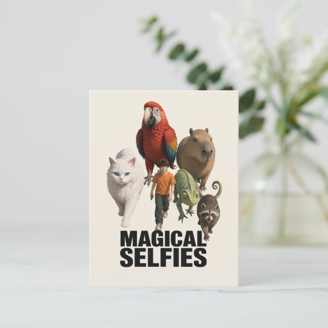 Carte Postale Chaque selfie est une rencontre magique (Debout devant)