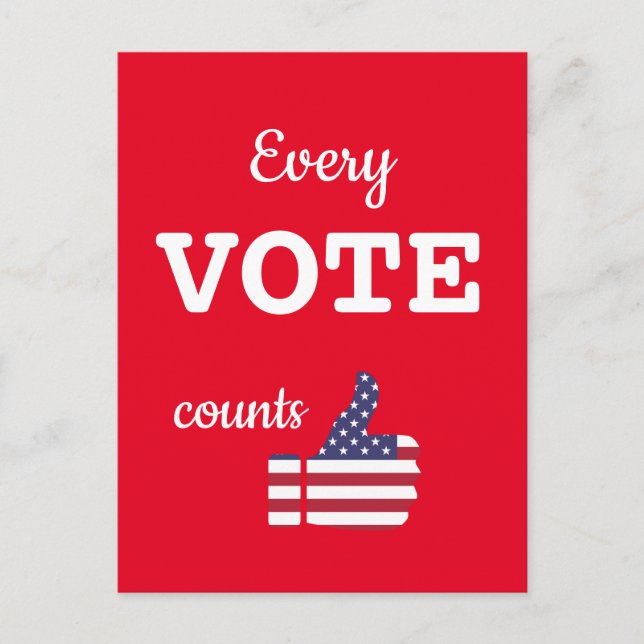 Carte Postale Chaque vote compte le vote des électeurs aux USA (Devant)