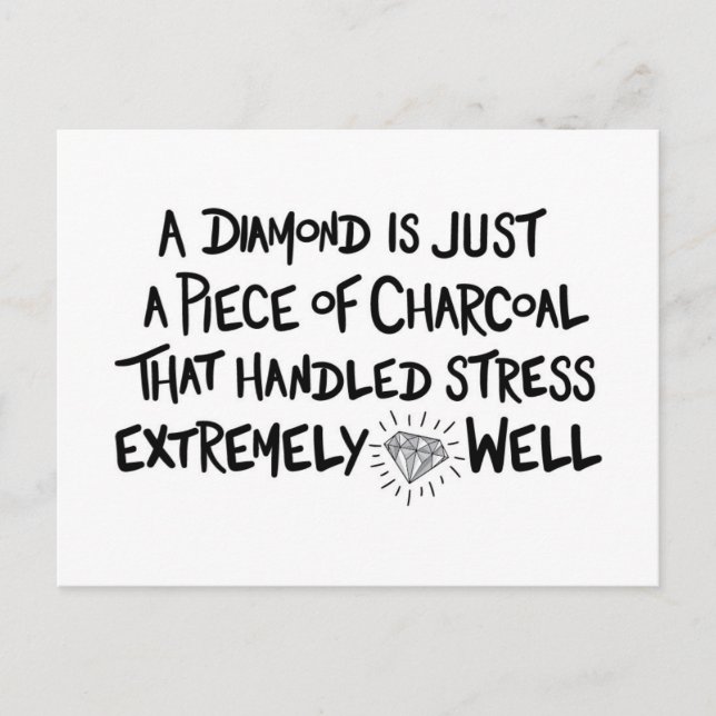 Carte Postale charbon de bois au diamant (Devant)