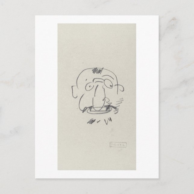 Carte Postale Charge de Lautrec par Lui-Meme (crayon sur papier) (Devant)