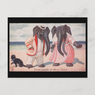 Carte Postale Charges de coffre de joyeuses histoires - éléphant
