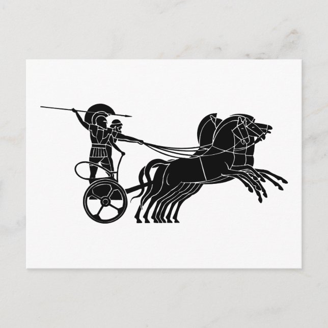 Carte Postale Chariot (Chariot), dessin de relief grec (Devant)