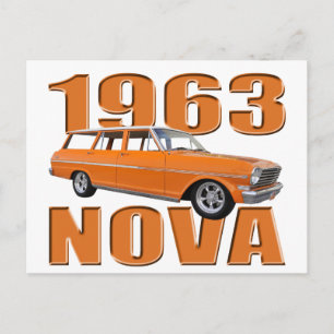 Carte Postale Chariot de londres chevy II nova en orange 1963