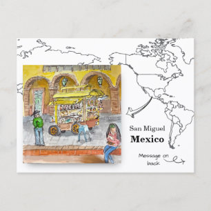 Carte Postale Chariot de nourriture, San Miguel de Allende