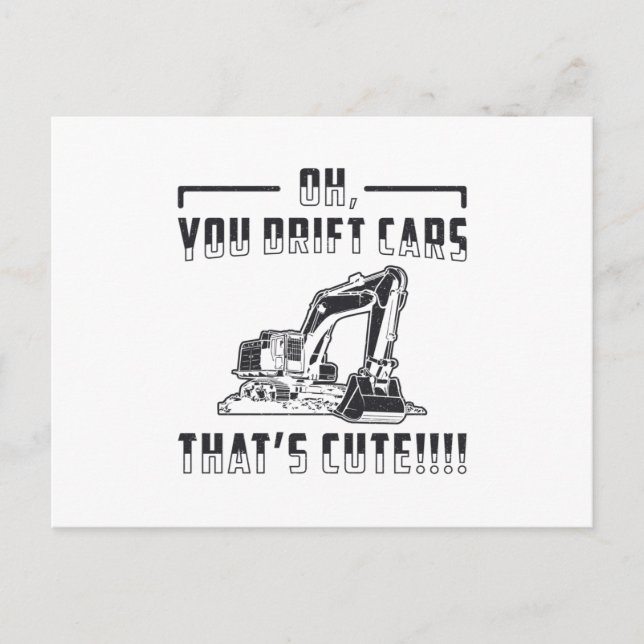 Carte Postale Chariot d'excavateur de construction voitures de d (Devant)