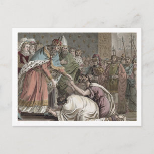 Carte Postale Charlemagne (742-814) Receives the ambassadors fro
