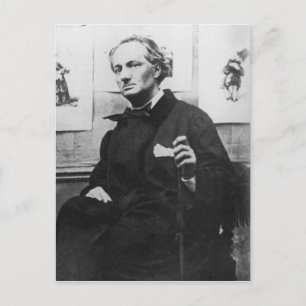 Carte Postale Charles Baudelaire avec gravures, c.1863