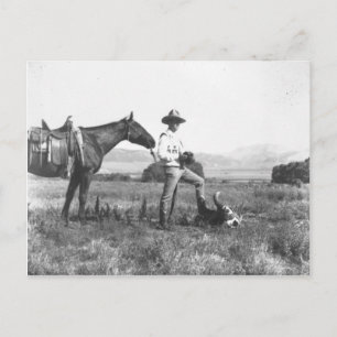 Carte Postale Charles Belden avec cheval et crâne.