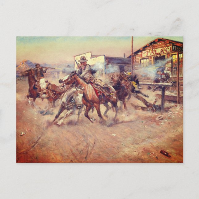 Carte Postale Charles Marion Russell – Fumée d'un .45 (Devant)