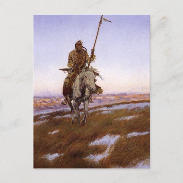 Carte Postale Charles Marion Russell - Indien cri (Devant)
