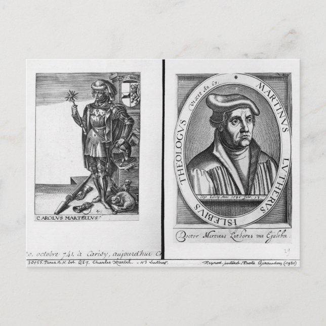 Carte Postale Charles Martel et Martin Luther (Devant)