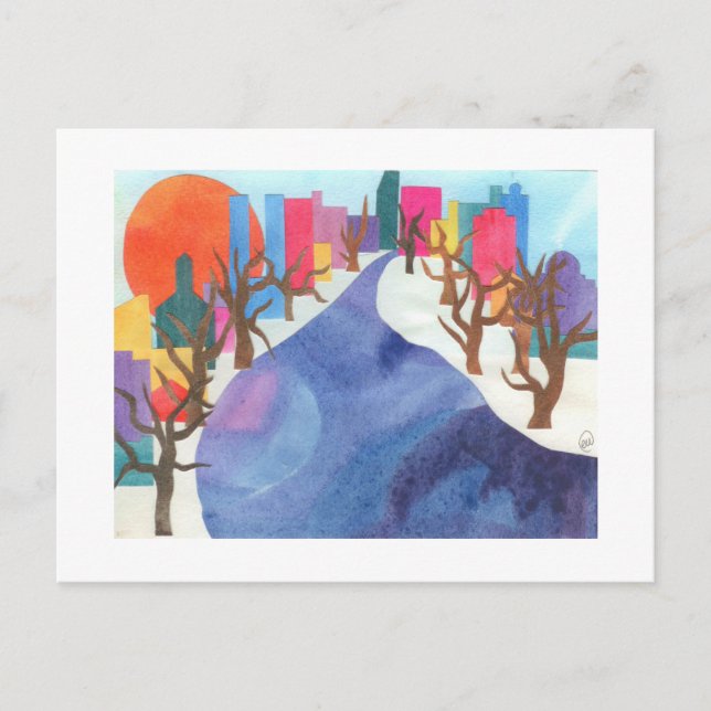 Carte Postale Charles River en hiver (Devant)