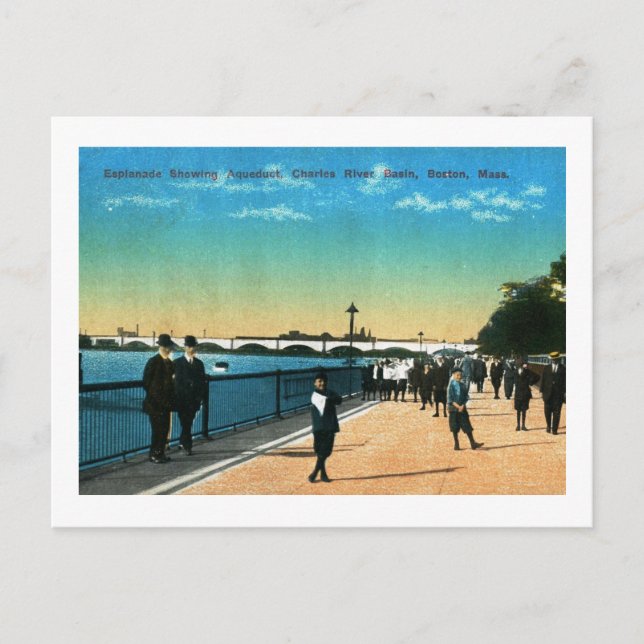 Carte Postale Charles River Esplanade, Boston Vintage (Devant)