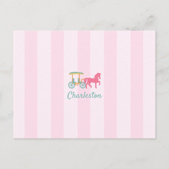 Carte Postale Charleston Carolina Sud Cheval traîné (Devant)
