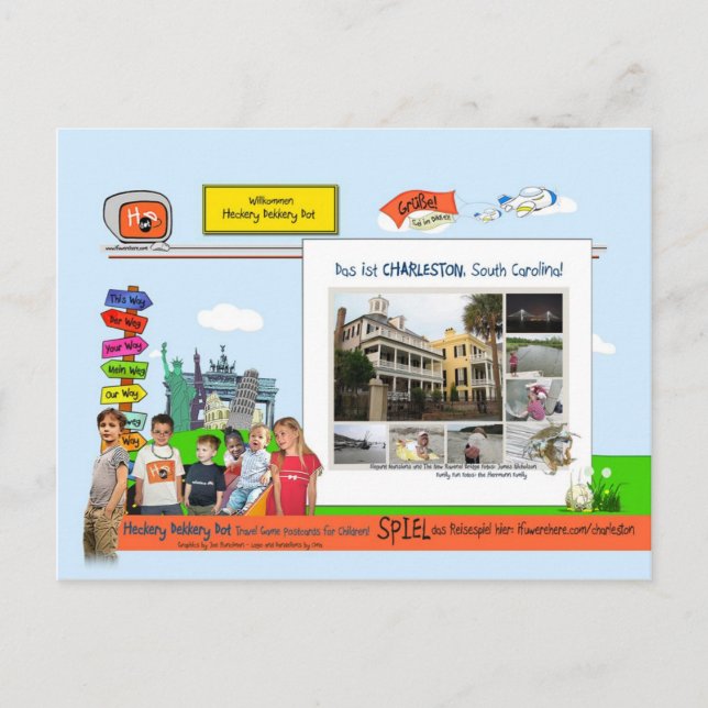 Carte Postale Charleston, Caroline du Sud (Devant)