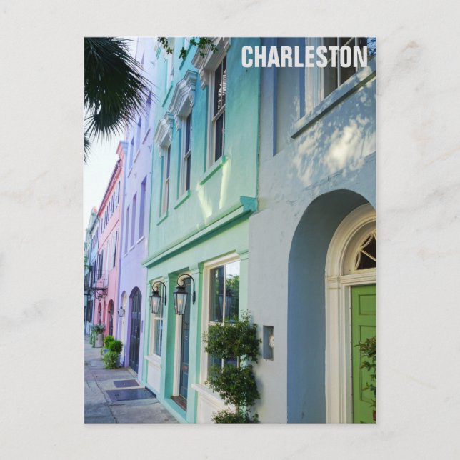Carte Postale Charleston Caroline du Sud Maisons Rainbow Row (Devant)