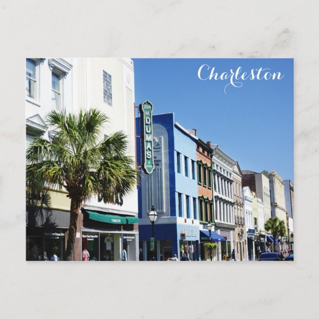 Carte Postale Charleston Caroline du Sud Rue King Photo de voyag (Devant)