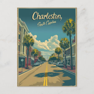 Carte Postale Charleston, Caroline du Sud : Un Vintage