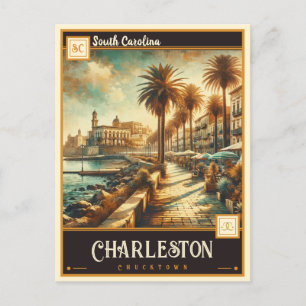 Carte Postale Charleston, Caroline du Sud VINTAGE