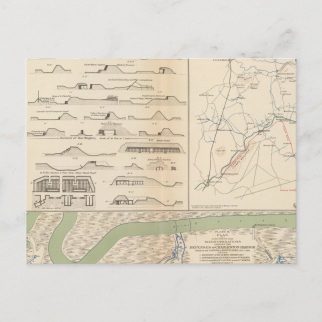 Carte Postale Charleston Harbour, Armée des opérations Potomac (Devant)