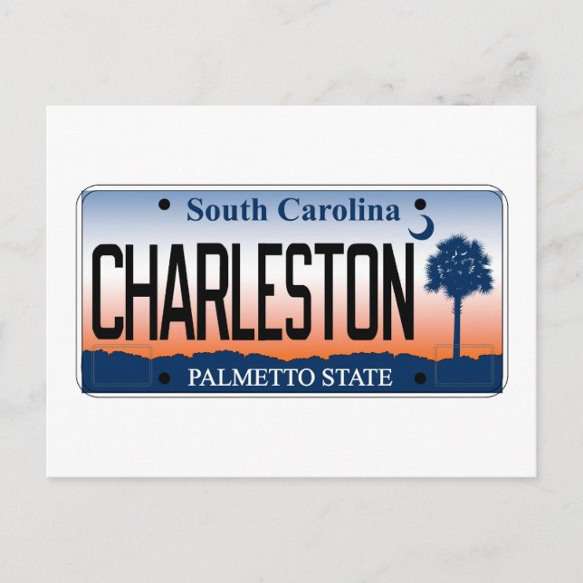 Carte Postale Charleston License Plate (Devant)