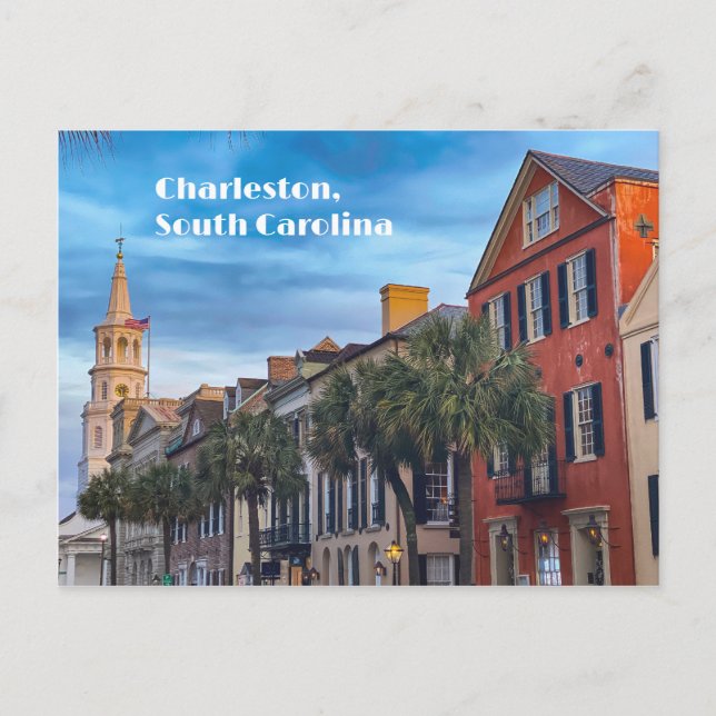 Carte Postale Charleston South Carolina Street Architecture (Devant)