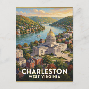 Carte Postale Charleston Virginie-Occidentale rivière Kanawha