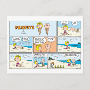 Carte Postale Charlie Brown & Glace Sally À La Plage