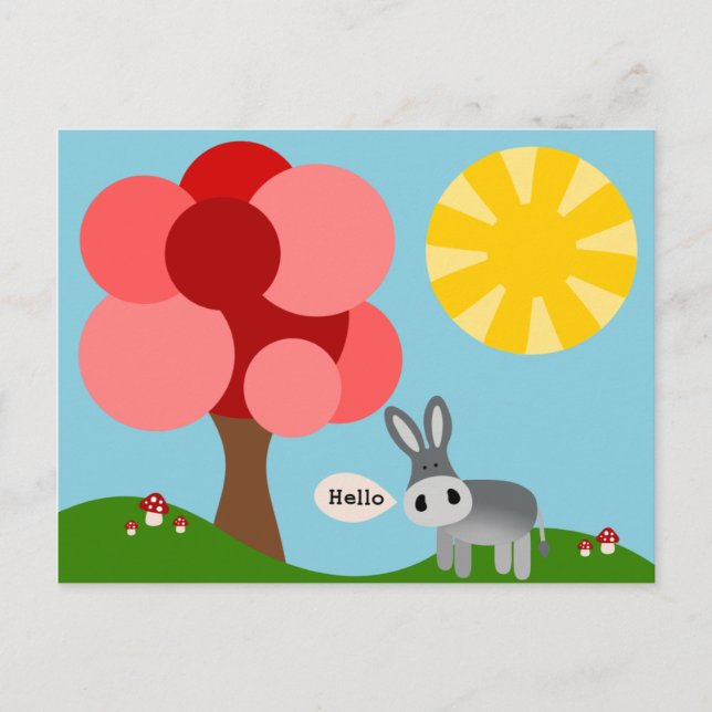 Carte Postale Charlie the Donkey Hello Card (Devant)