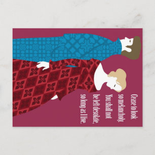 Carte Postale Charlotte Bronte "Jane Eyre" cadeau avec devis