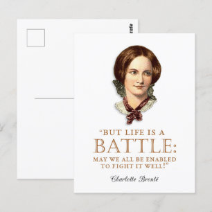 Carte Postale Charlotte Bronte - La vie est une bataille
