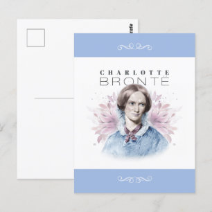 Carte Postale Charlotte Bronte Portrait de Richmond avec Fleurs