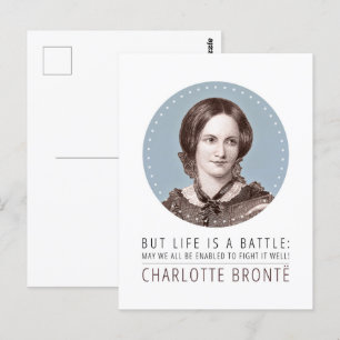 Carte Postale Charlotte Bronte Portrait et citation