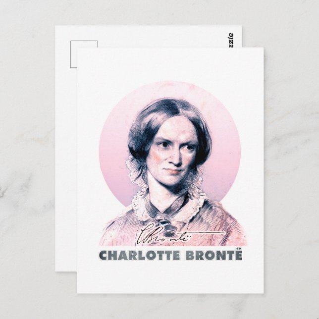 Carte Postale Charlotte Bronte rose Richmond Peinture Portrait (Devant / Derrière)
