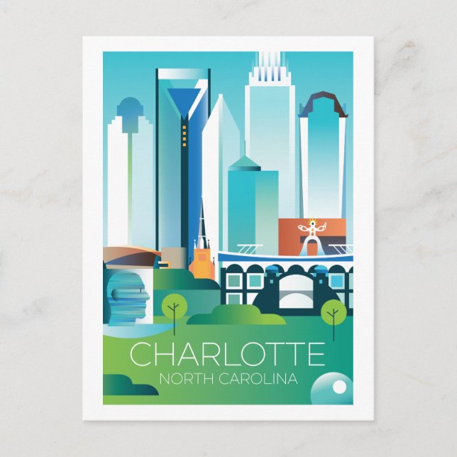 Carte postale Charlotte, Caroline du Nord (Devant)