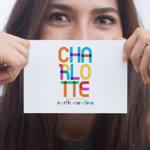 Carte Postale Charlotte Caroline du Nord milieu du siècle, Art P