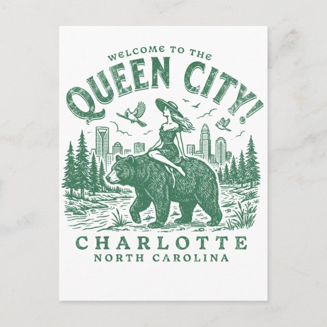 Carte Postale Charlotte City North Carolina Welcome to the Queen (Devant)
