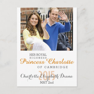 Carte Postale Charlotte Elizabeth Diana - Britannique Will Kate